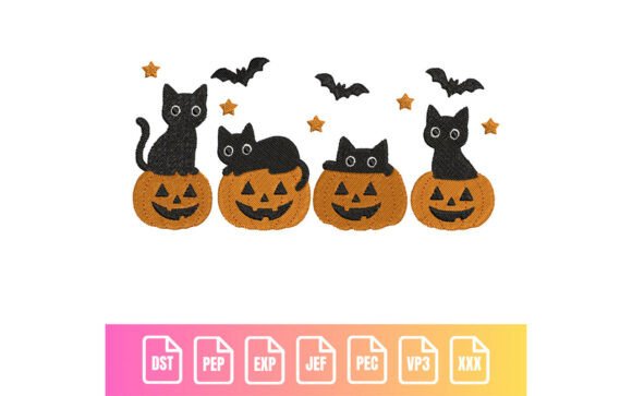 Halloween Cats and Pumpkins Embroidery Review