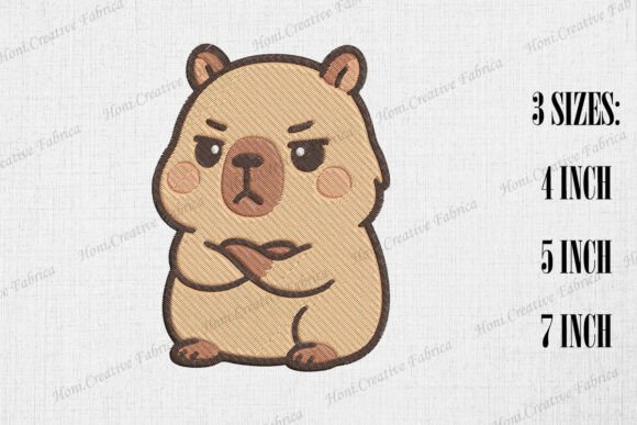 Review: Cute Grumpy Capybara Embroidery Design